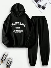 Women'S Letter Print Hoodie And Sweatpants Set